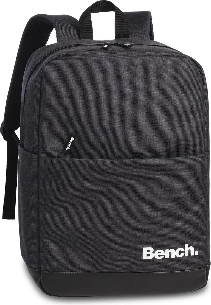 Bench. Sac à dos noir matelassé avec bretelles ajustables et confort