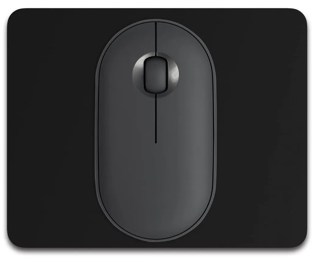 Petit tapis de souris de voyage noir pour bureau et espaces de travail