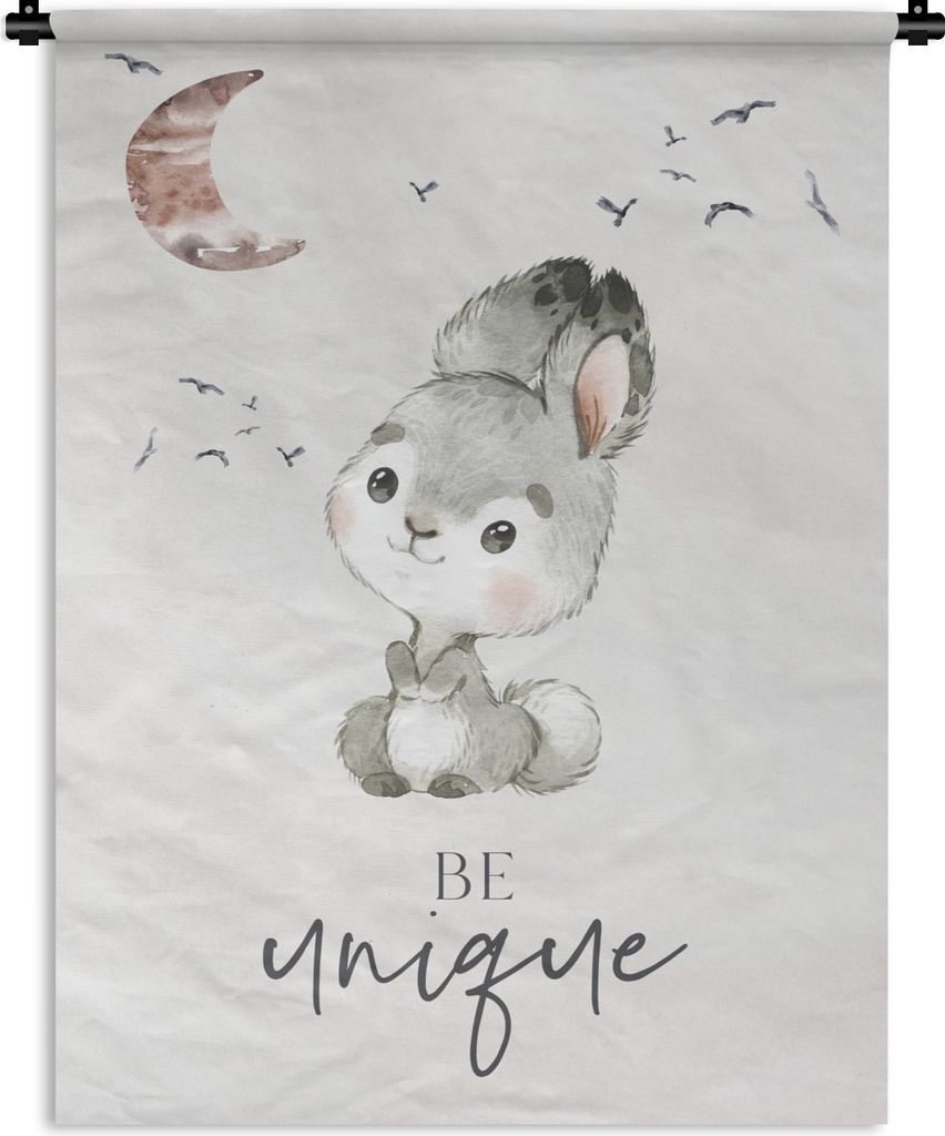 MuchoWow Wandteppich Wandbehang Zitate - Kinder - Einzigartig sein - Jungen - Mädchen - Aquarellieren 60x80 cm Tapisserie Dekoration Wandtuch - ...