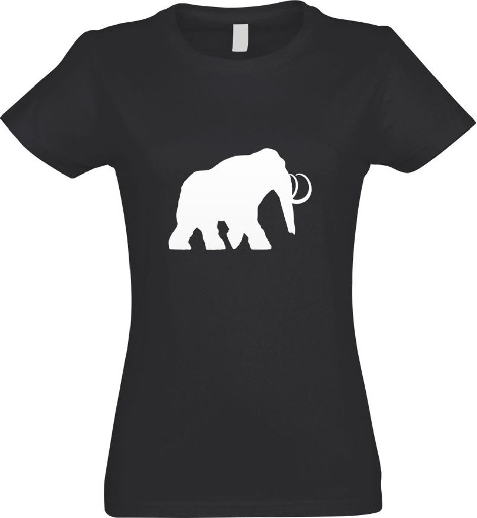 Kiwistar - T-Shirt tailliert - Damen - Graphit - Mammut Rüsseltiere Elefant - mit Motiv Bedruckt - Funshirt Design - Sport - Freizeit - Damen - S