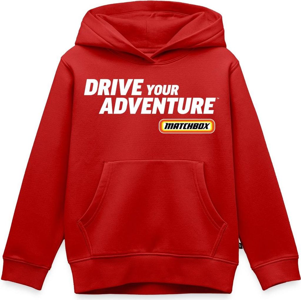 Spreadshirt Matchbox Logo Drive Your Adventure Kinder Premium Hoodie, 122/128 (6 Jahre), Rot