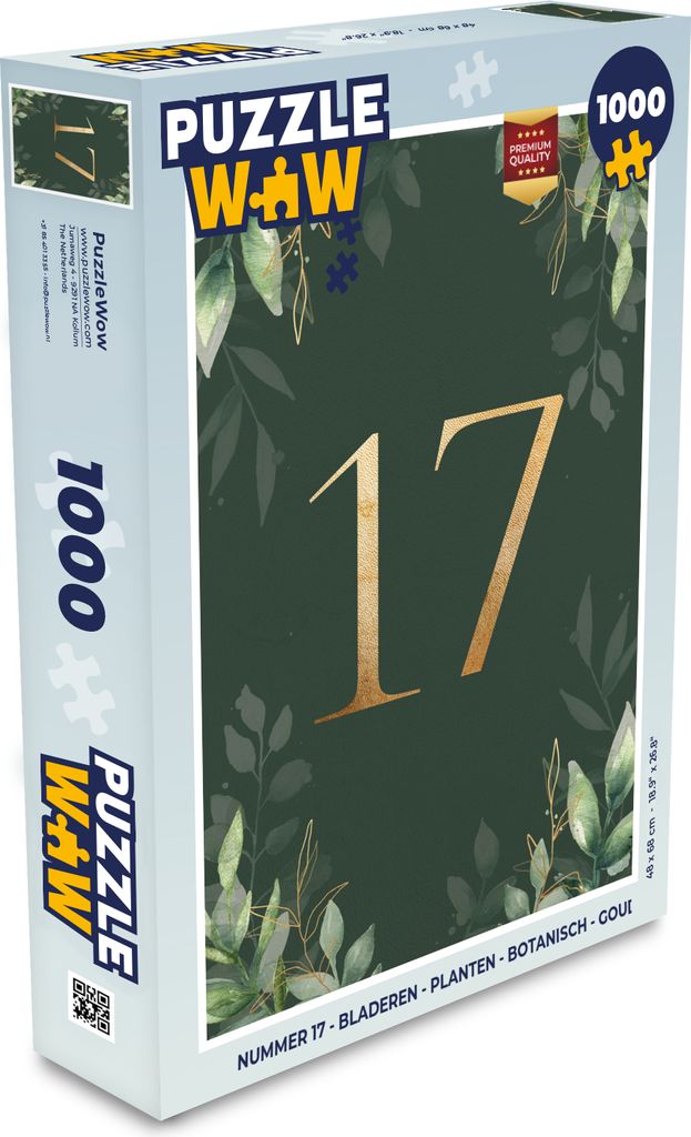 MuchoWow Puzzle 1000 Teile Nummer 17 - Blätter - Pflanzen - Botanisch - Gold - Spielzeug - Alt und Jung - Spiele - Puzzeln