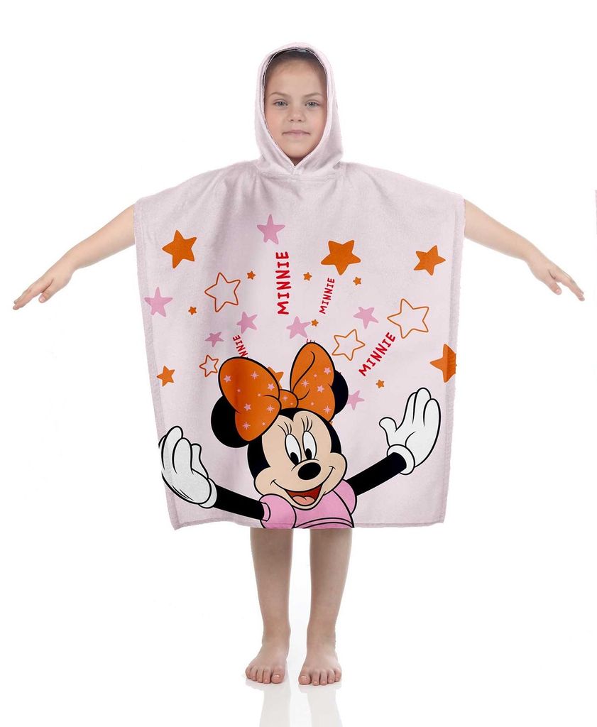 Minnie Mouse badjas, poncho met capuchon, 60x120 cm, 100% Productafbeelding 