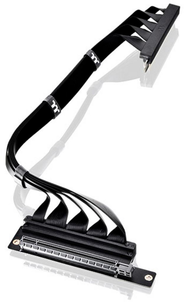 PCI-E 4.0 Dual 90° Riser Cable (schwarz, 40cm)