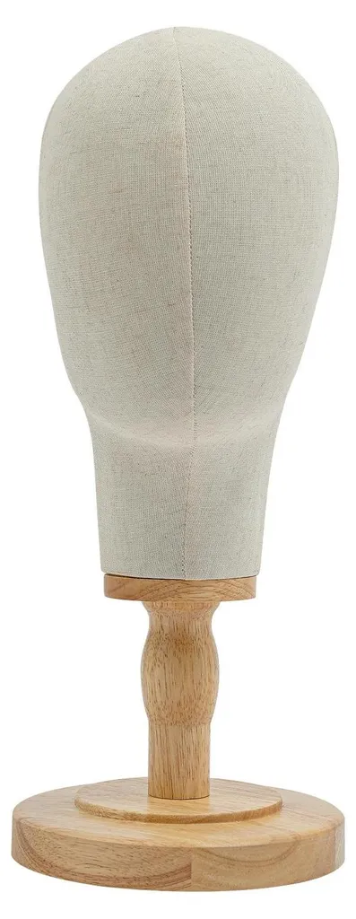 Buste d'exposition pour chapeaux et perruques - Support design 40 cm lin - 3