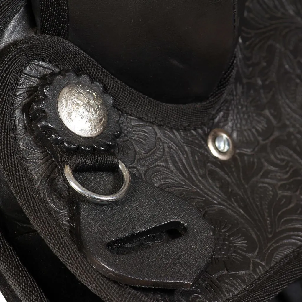 Selle western 12 pouces en cuir véritable noir avec accessoires - 9