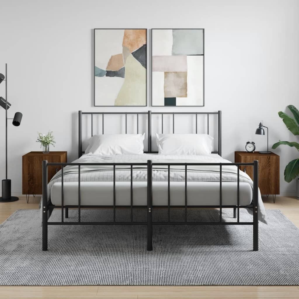 vidaXL Nachttische 2 Stk. Braun Eichen Optik 40x40x50 cm Holzwerkstoff - Nachttisch - Nachttische - Schrank - Nachtschrank