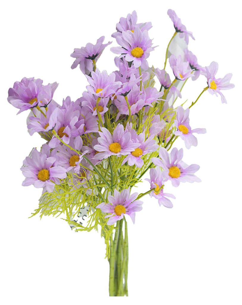 Künstliche, UV-beständige Wildblumen mit Stiel für drinnen und draußen, Veranda, Terrasse, Garten, Vase – Dekoration für Zuhause