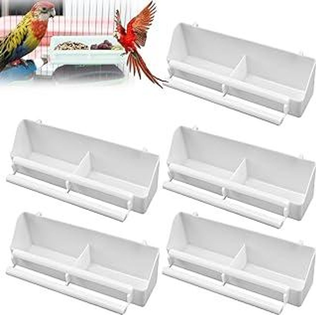 Vogelfutter-Wassernapf, 5 Stück, Vogelnapf zum Aufhängen, Futterspender aus Kunststoff, Futterspender für Vögel, Käfigzubehör für Vögel und...