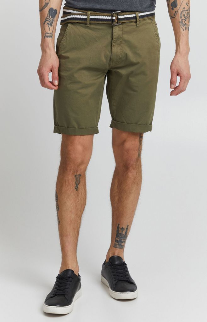 Blend BHBruno Herren Chino Shorts Bermuda kurze Hose mit Gürtel Stretch Eingrifftaschen Baumwollmischung Regular fit