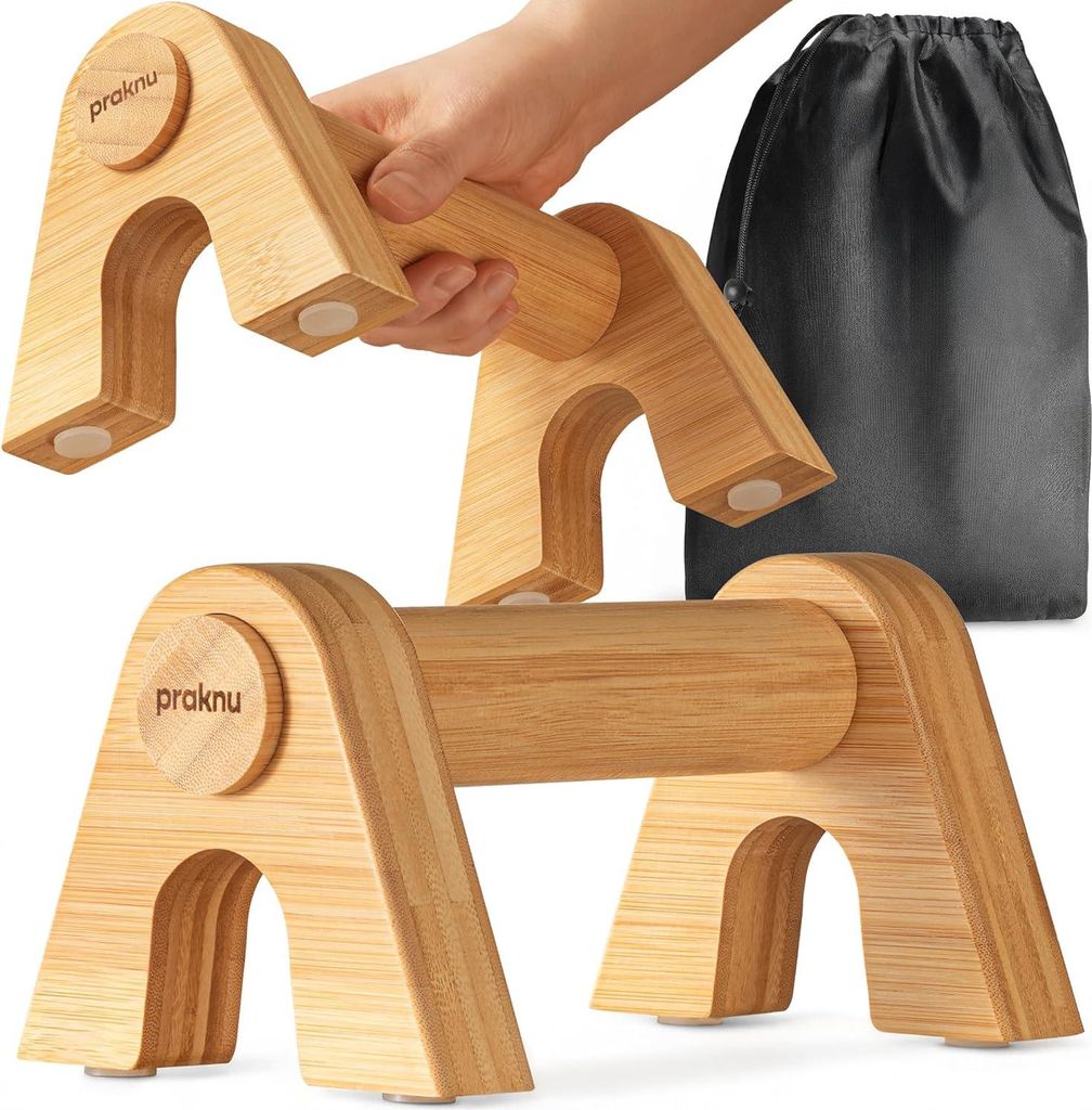 Ergonomische Hölzerne Push-Up Bars - Antirutsch Parallettes für Calisthenics und Fitness