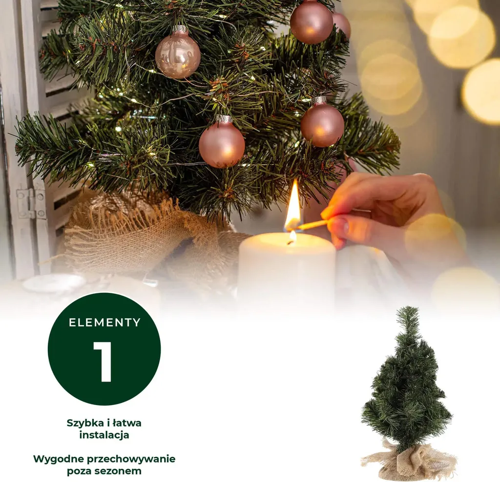 Sapin de Noël sans Épines et sans Entretien Mini Format Vert de Table