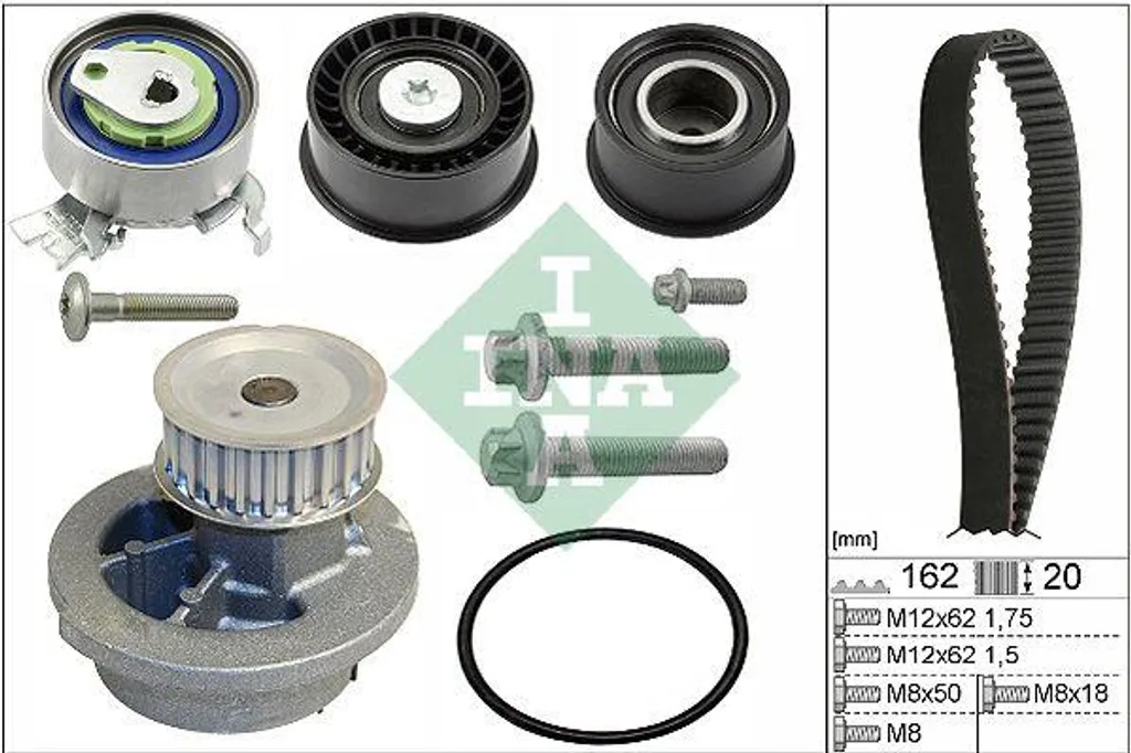 Kit Courroie Distribution INA 530 0443 30 avec Pompe à Eau OE 24451895