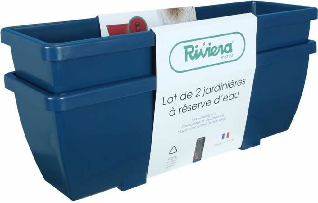 RIVIERA EVA - 2er-Set Blumenkübel - Kunststoff - 57 cm - Produktbild 