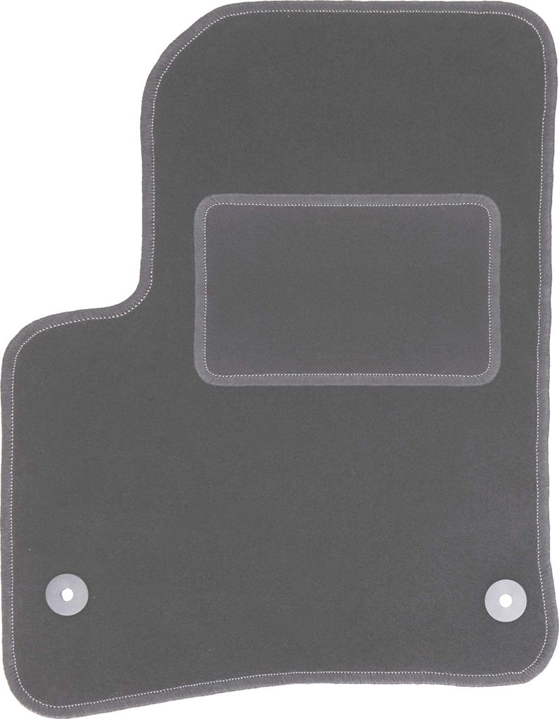 Fahrerfußmatte Velours graphit passend für Volkswagen Touareg I (2002-2010, SUV) – mit Befestigungen – passgenau