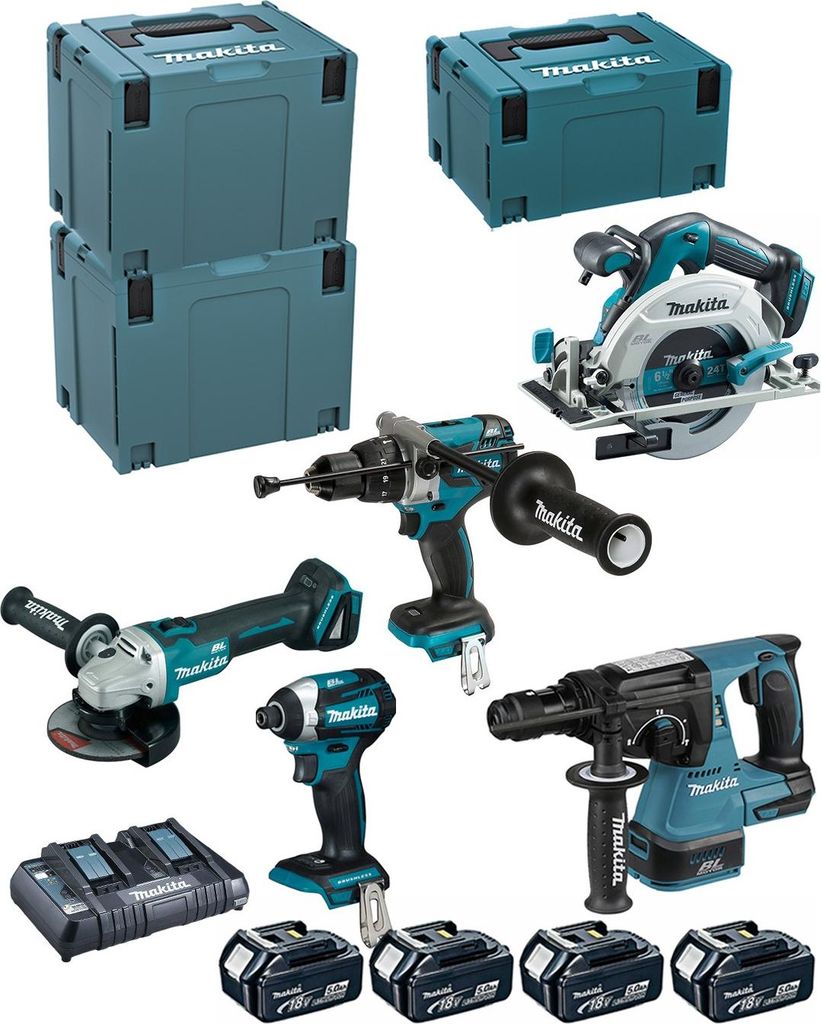 Makita Kit DLX5038PTJ (DTD154 + DGA506 + DHR243 + DHS680 + Image du produit 