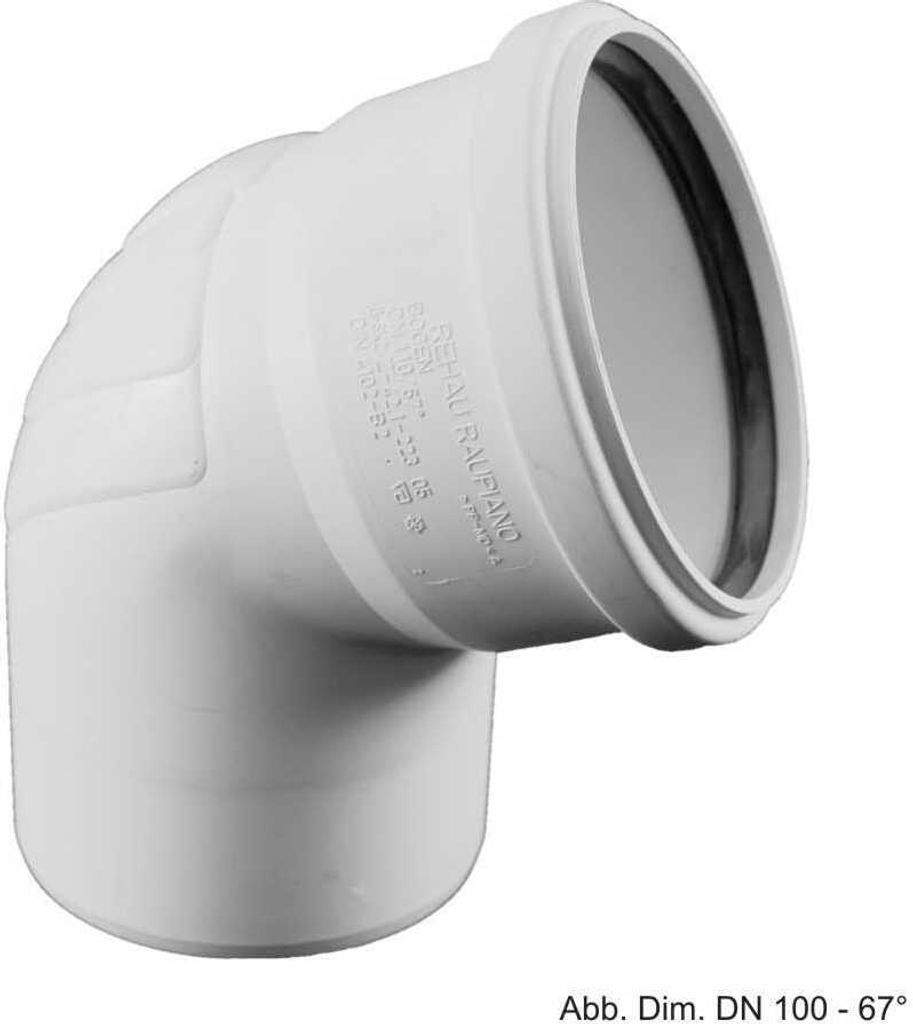 Rehau Schalldämmender Raupiano Plus Bogen DN 50-67°