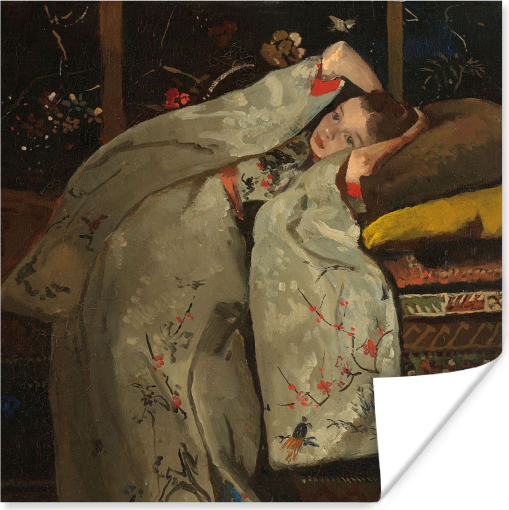 MuchoWow Poster Mädchen im weißen Kimono - Gemälde von George Hendrik Breitner 75x75 cm - Wand Dekoration