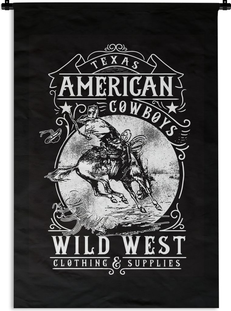 MuchoWow Wandteppich Wandbehang Mancave - Cowboy - Altmodisch - Western 120x180 cm Tapisserie Dekoration Wandtuch - Schlafzimmer - Dekorationen f...