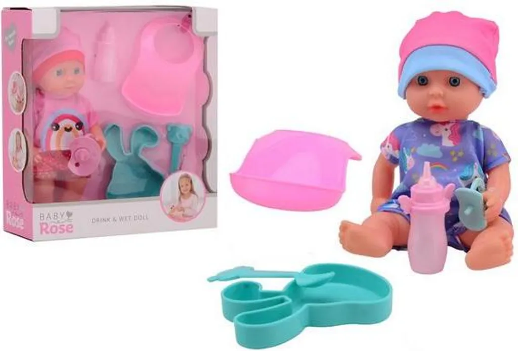 Baby Rose Poupée pour Boire et Faire Pipi 20 cm - Modèle 27710 Jouet