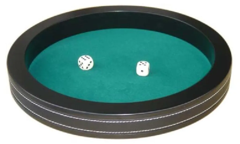 Plateau de lancer de dés 34 cm avec revêtement velours pour jeu silencieux