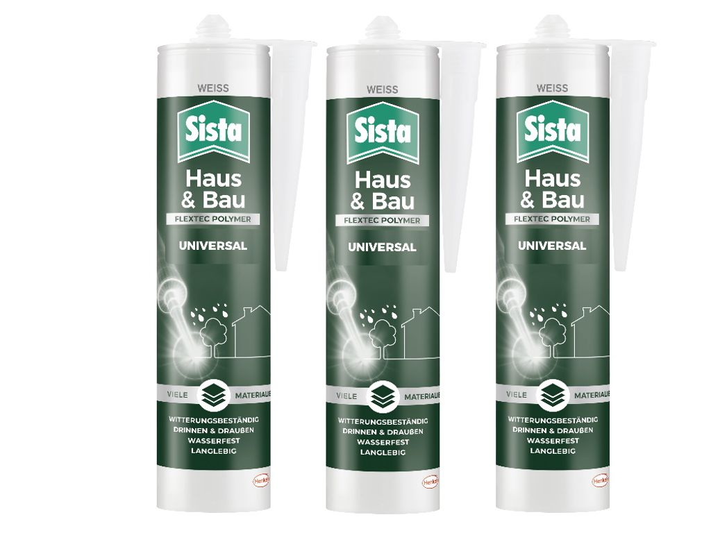 Sista Haus Universal, Kartusche, weiß, 3x280ml