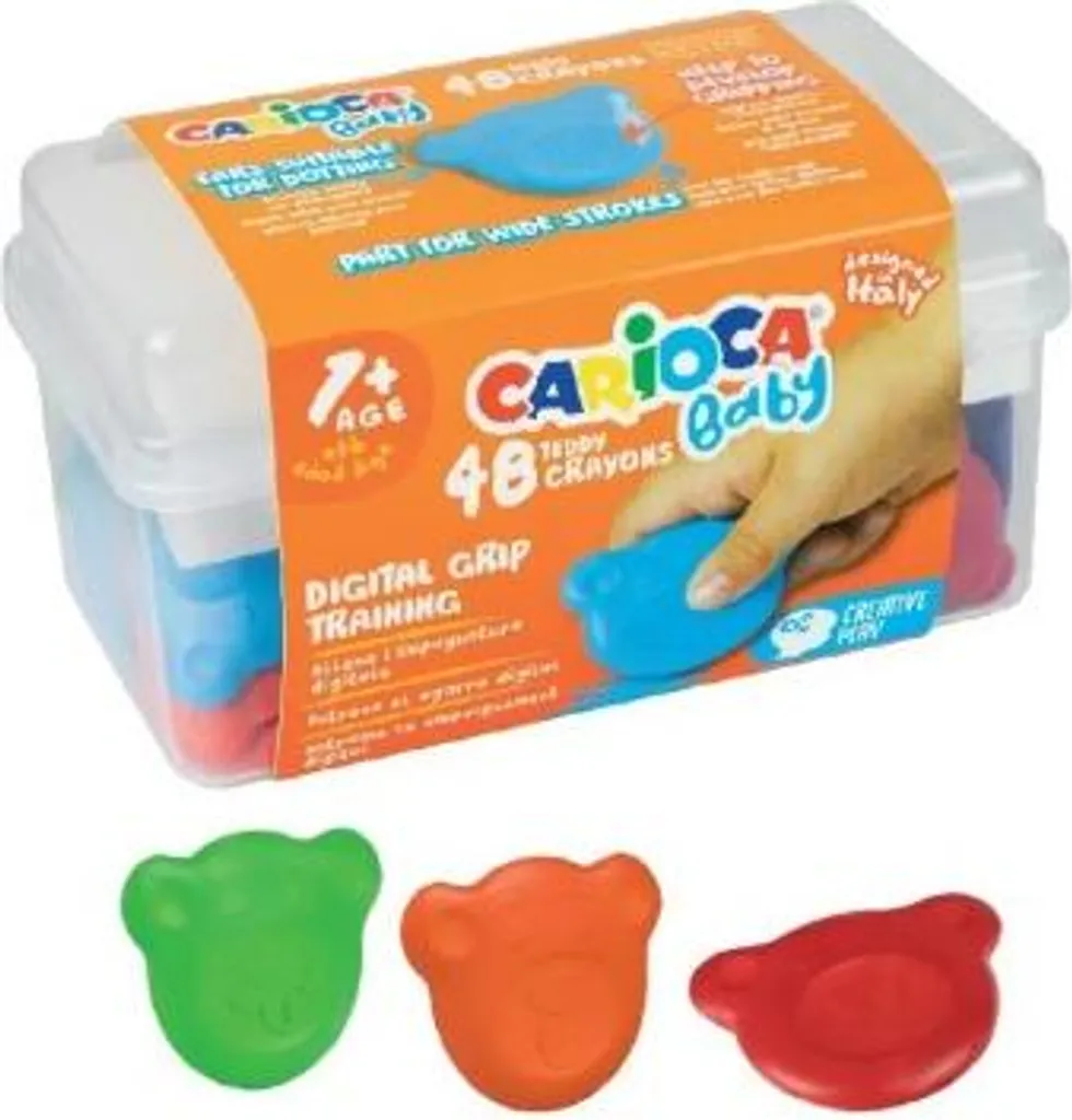 Crayons de couleur incassables et lavables Baby-Teddy 1+ Carioca