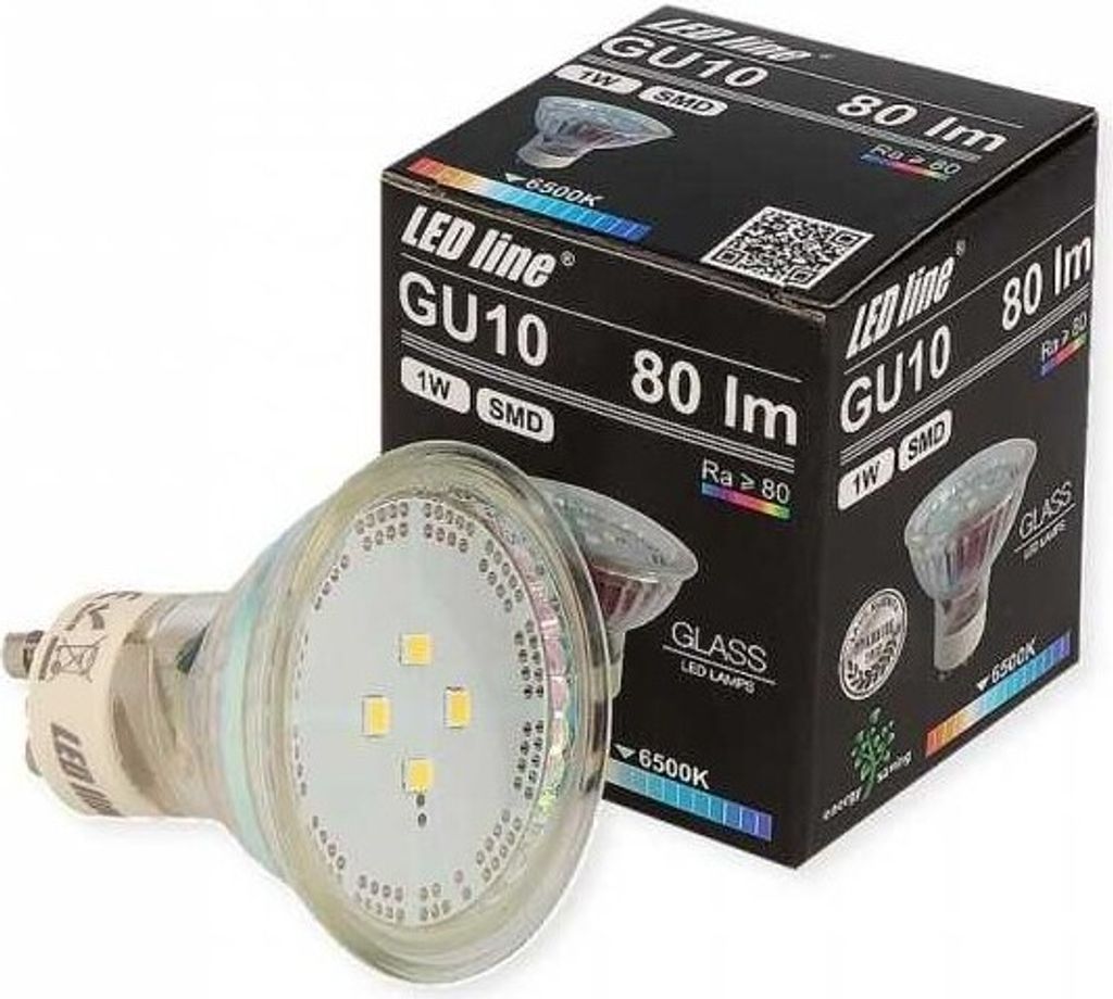 LED-lijnstuk GU10, LED-spot, 1W, 80lm, 4000K, traal wit Productafbeelding 