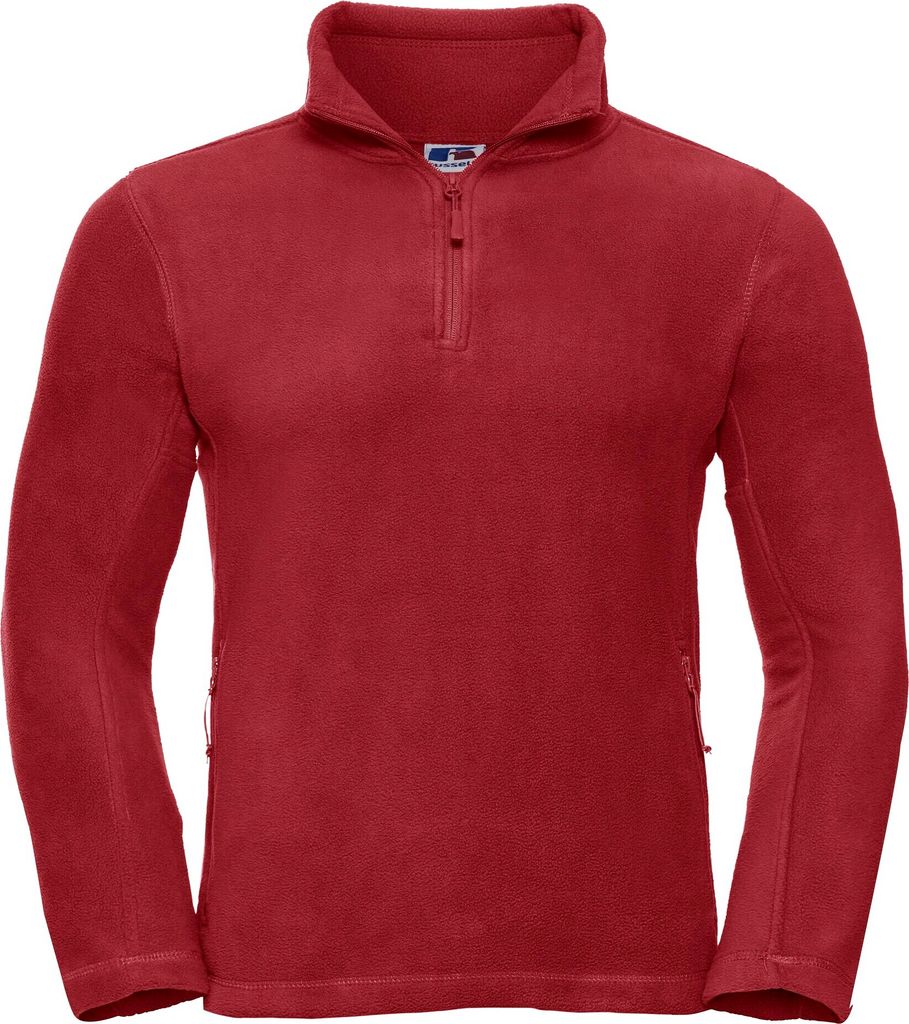 Russell Herren Outdoor Fleecepullover mit Reißverschluss am Kragen BC1438 (L) (Rot)