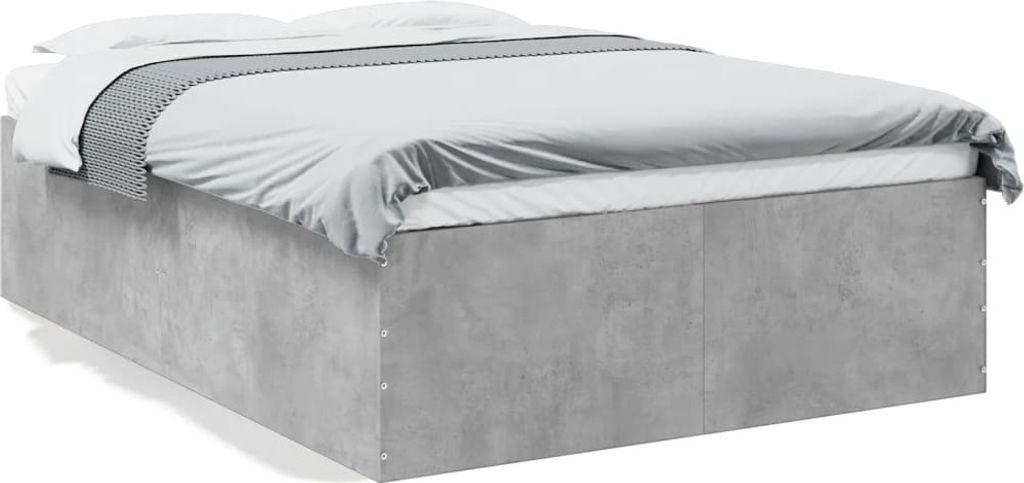 Maison Exclusive - Bettgestell Betongrau 135x190 cm Holzwerkstoff