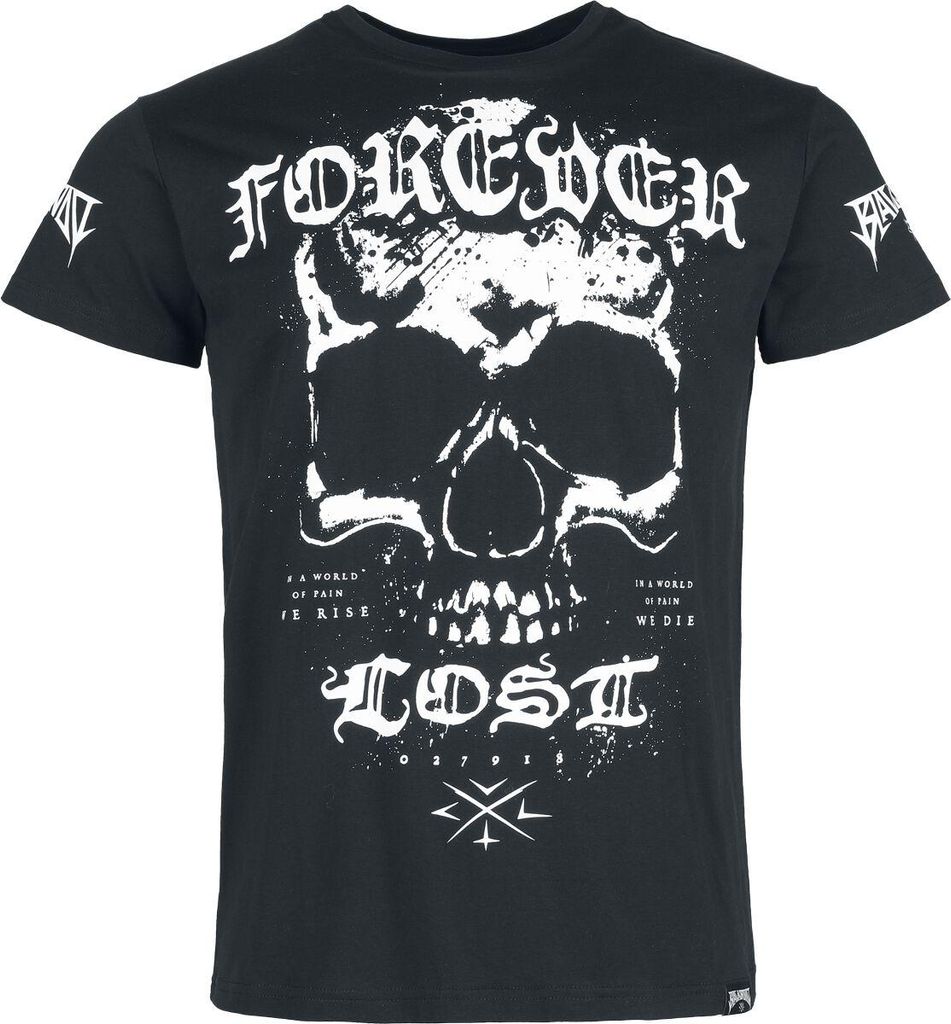 Gothicana by EMP Herren schwarzes T-Shirt mit Ärmel- und Frontprint M