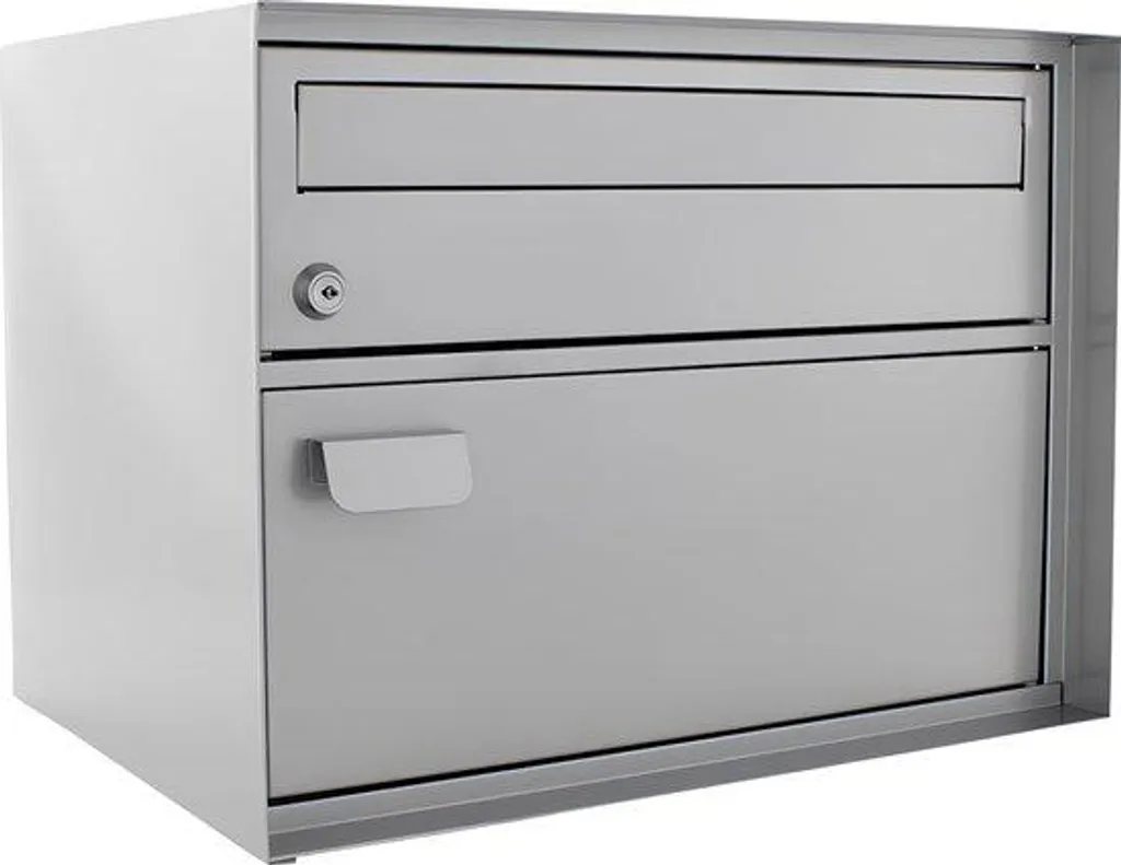 Boîte à colis grand format XL design argent et noir pour maison de ville