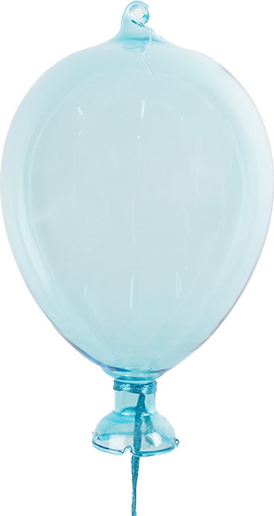 Clayre & Eef Deko-Anhänger Ballon Ø 10x17 cm Blau Glas Produktbild 