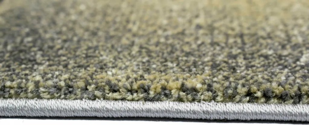 Tapis poils ras 80x300 cm jaune et gris résistant et facile à nettoyer - 2