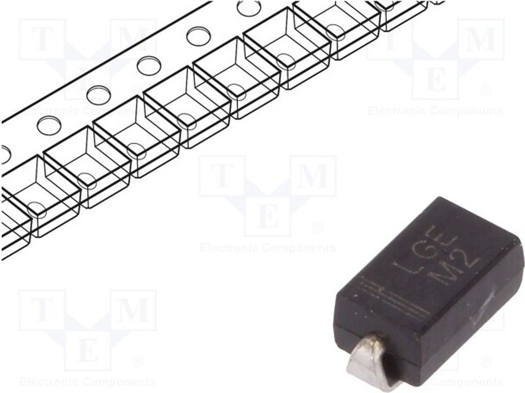 20x Diode: Gleichrichter J M2 Universaldioden SMD 1A 100V SMD Verpackung: Rolle,B