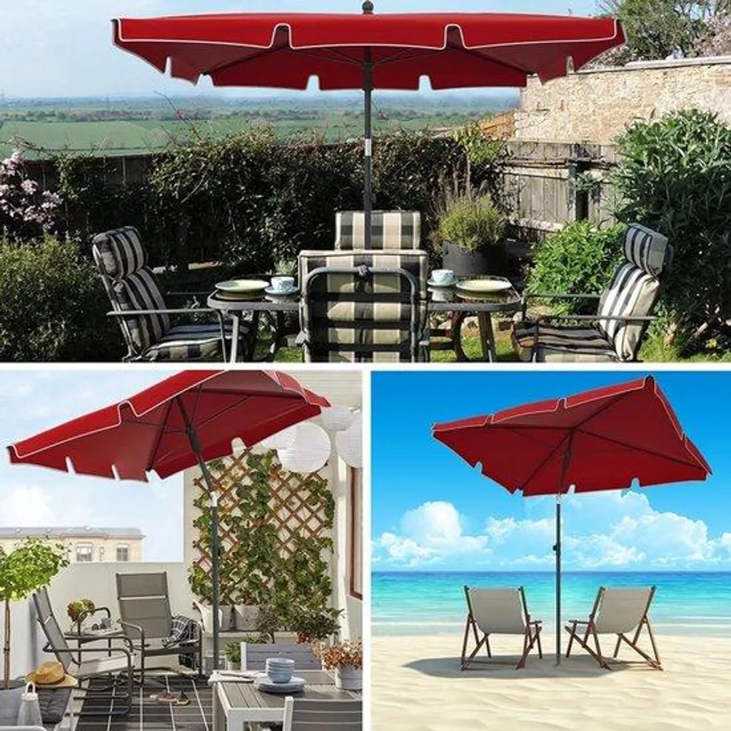 Voile pare-soleil rouge foncé 200 x 125 cm, protection UV pour extérieur