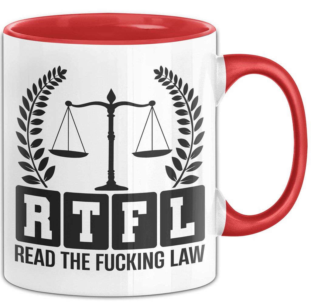 Richter Tasse Geschenk Rtfl Read The Fuc*** Law Jurist Geschenkidee Becher (Rot)
