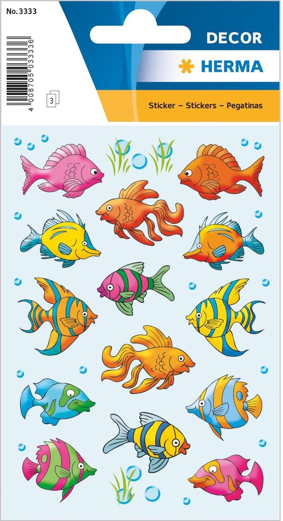 HERMA Sticker DECOR "Fische" 3 Blatt à 14 Sticker