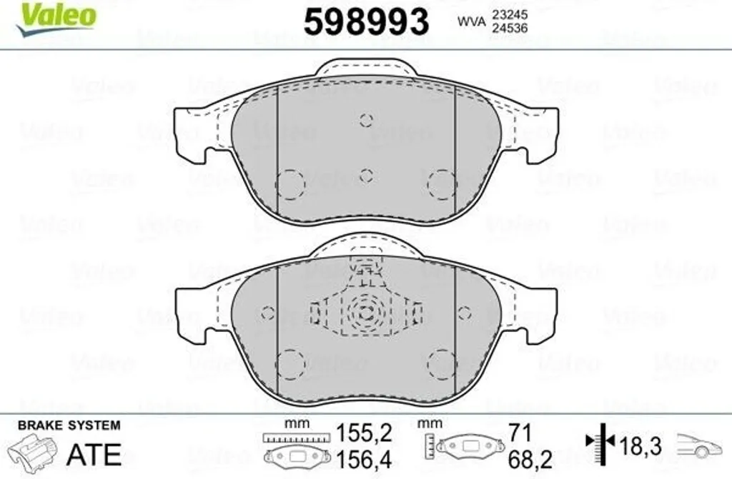 Plaquettes de frein avant pour Grand Scenic III et II Valeo 598993