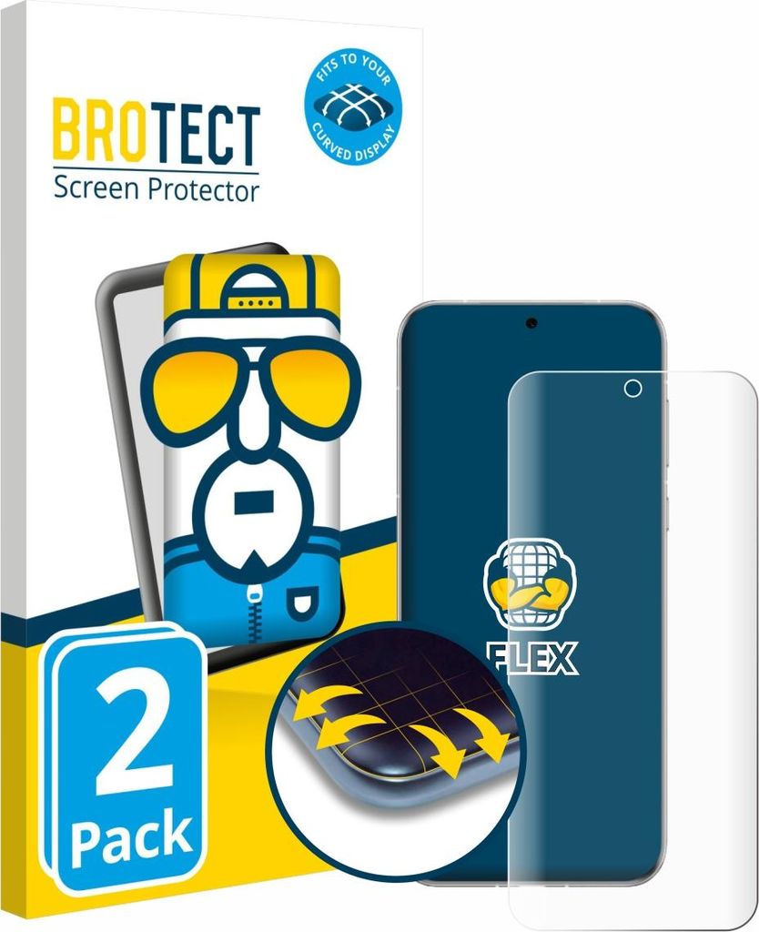 2x BROTECT Fullscreen Schutzfolie für Huawei Pura 80 Pro Displayschutz Folie Fullcover Klar Transparent