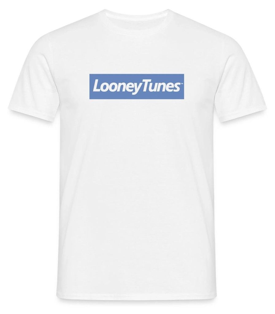 Spreadshirt Looney Tunes Road Runner Design Front- & Backprint Männer T-Shirt, L, Weiß
