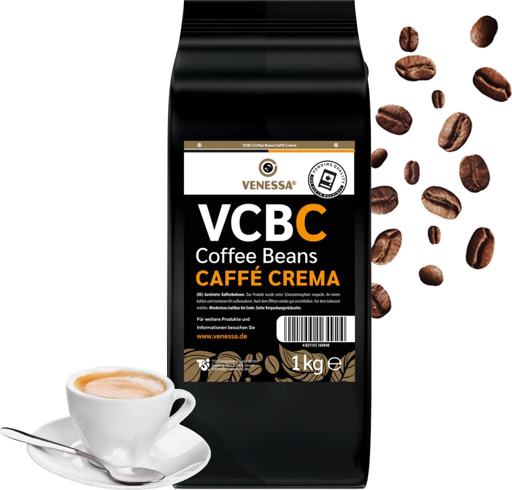 VENESSA VCBC 1kg ganze Kaffeebohnen - Caffè Crema natur Produktbild 