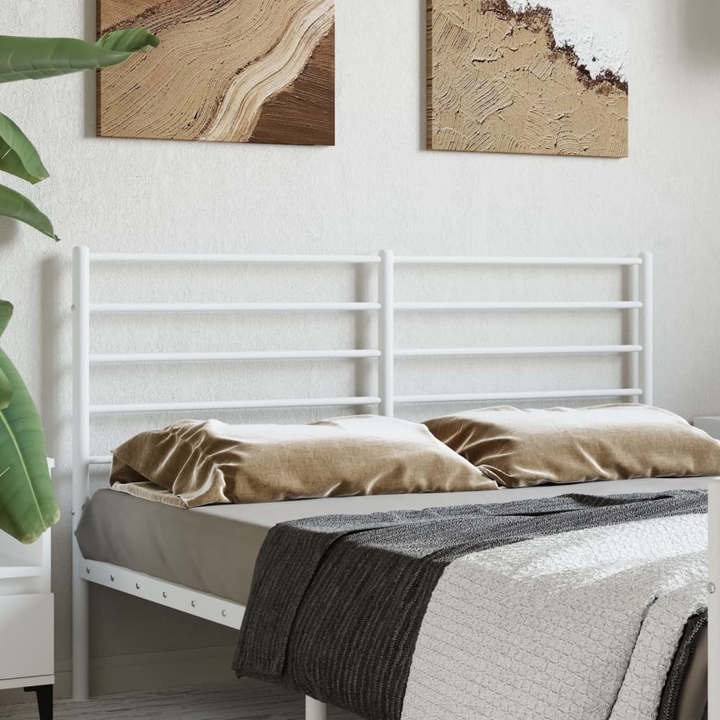 The Living Store Kopfteil Metall Weiß 135 cm