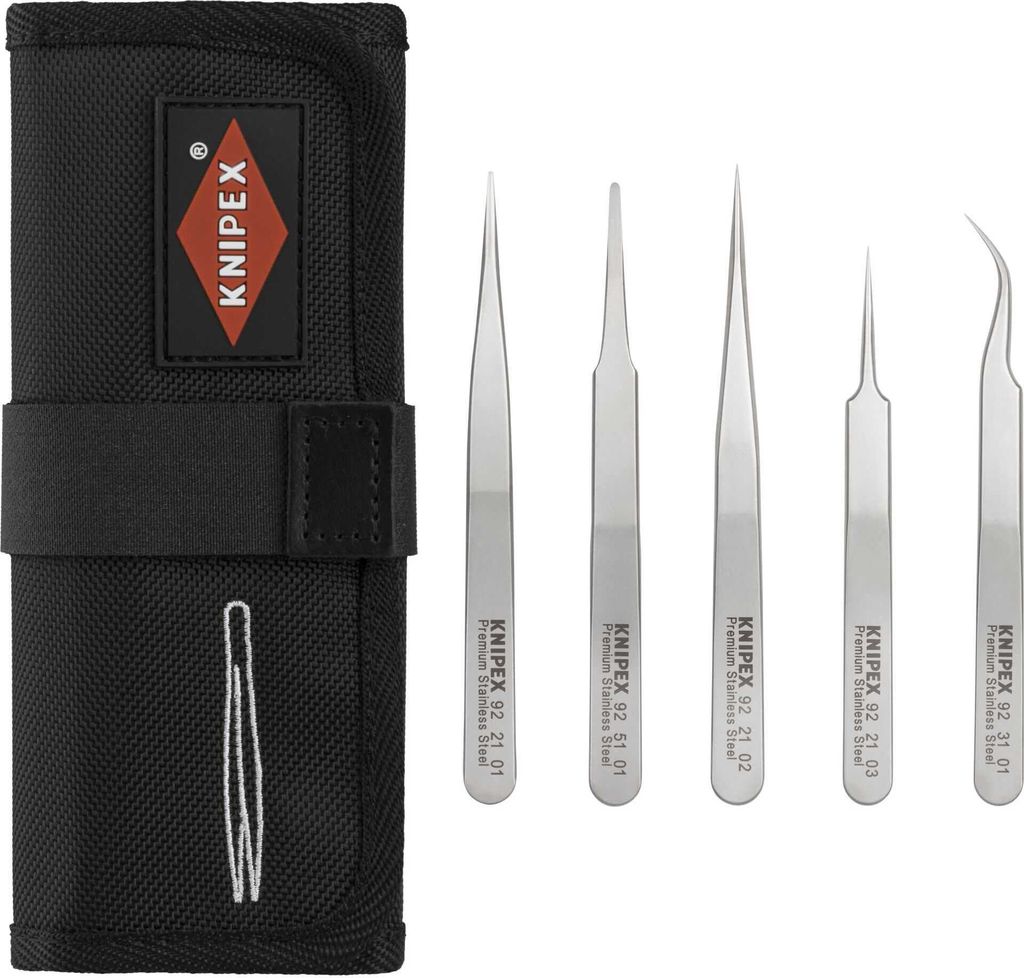 KNIPEX Präzisionspinzetten-Set, 5tlg