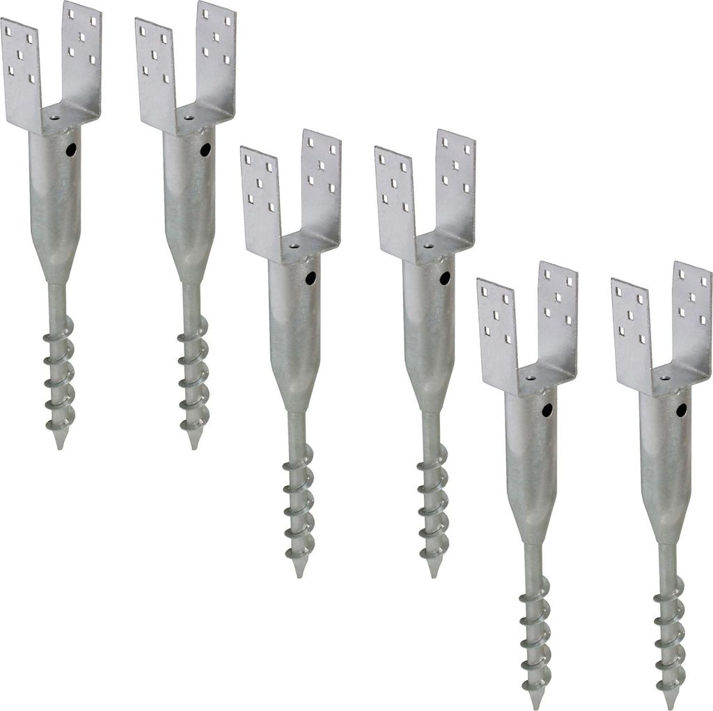 6x U-Profil Bodenhülse zum Einschrauben 9x9 cm 68,5 cm Produktbild 