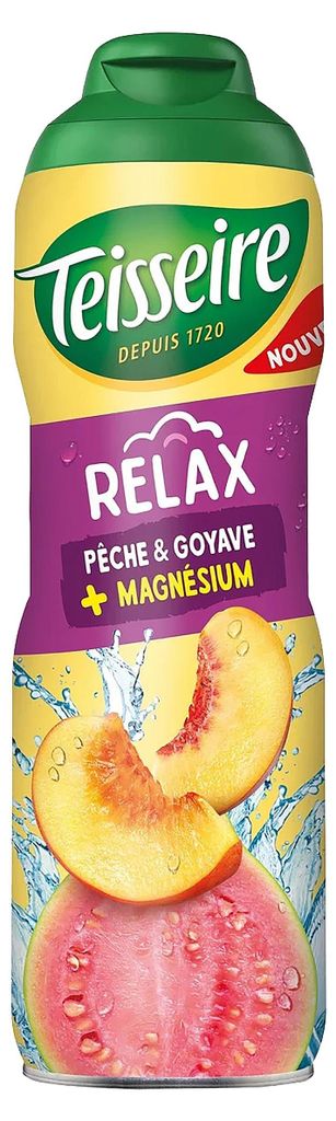 Teisseire Sirup Relax Pfirsich Guave + Magnesium 600ml für Produktbild 