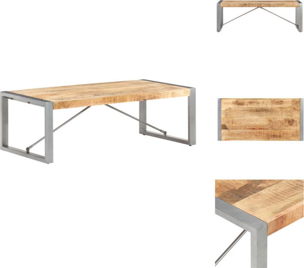 vidaXL Couchtisch 120x60x40 cm Raues Mangoholz - Couchtische
