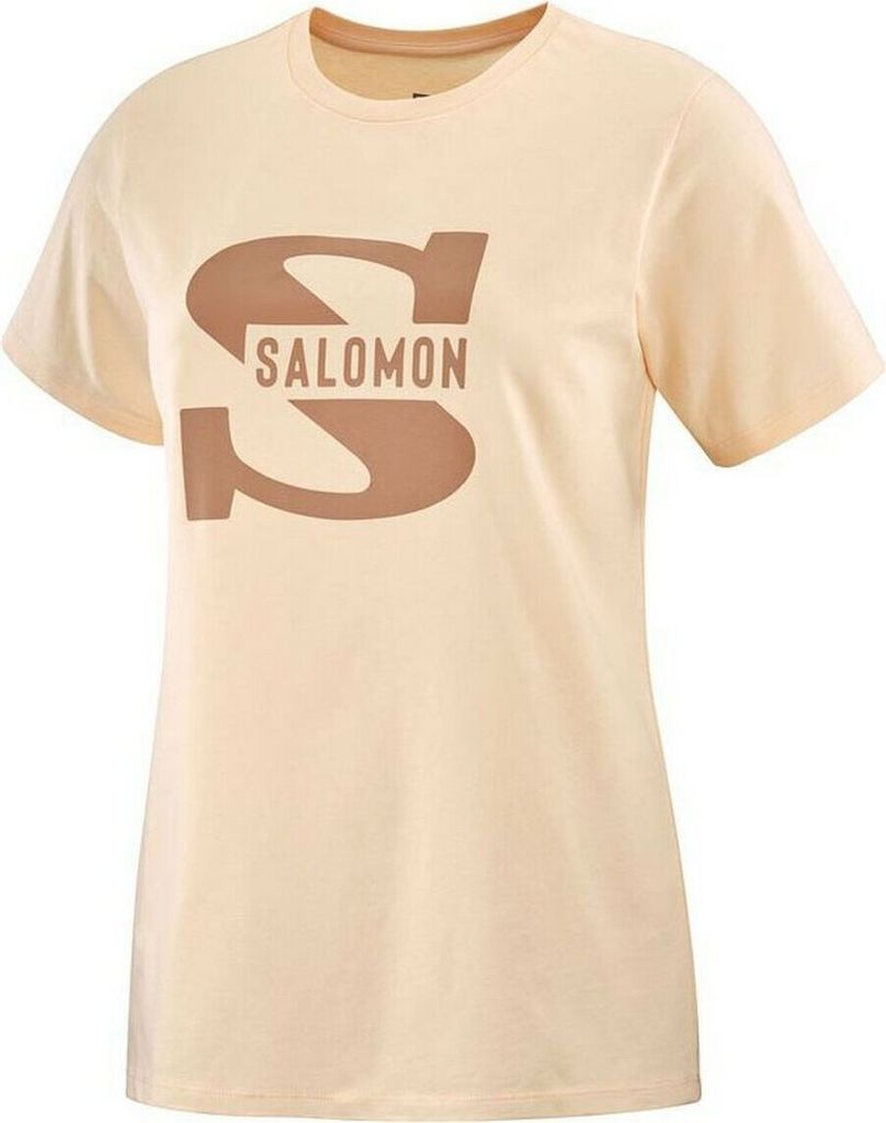 Herren Kurzarm-T-Shirt Salomon Big Logo Nude Beige Braun - XS