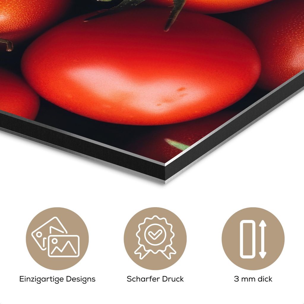 MuchoWow Wanddekoration Metall Metallbild Wandkunst 80x120 cm Gemüse - Rot - Tomaten MuchoWow Aluminium Gemälde - Bilder