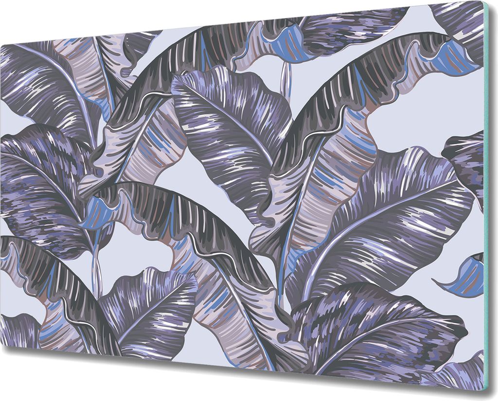Glas-Herdabdeckplatte Glaskeramikkochfeld-Abdeckung Spritzschutz - 80x52 cm - Palmblätter Exotisch